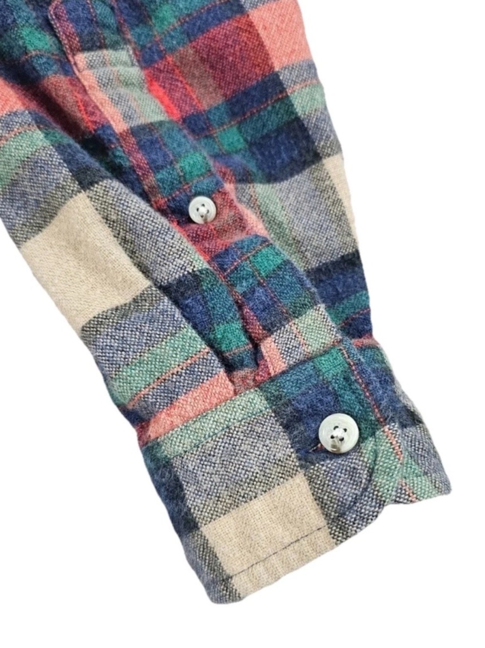 Wallace & Barnes X  J.Crew Mens Red Plaid Flannel Wool Long Sleeve Shirt Small S - Picture 3 of 12